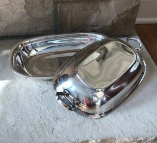 Vintage Reed & Barton 5001 Silver Plated Serving Dish Mayflower Lid Handles 3