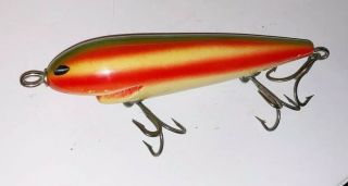 Rare Pflueger Surprise Minnow No Eye Fishing Lure Electric Rainbow Eye Holes Vg