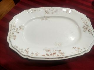 2 Antique Ironstone Platters Alfred Meakin Made In England Semi Porcelain Plates