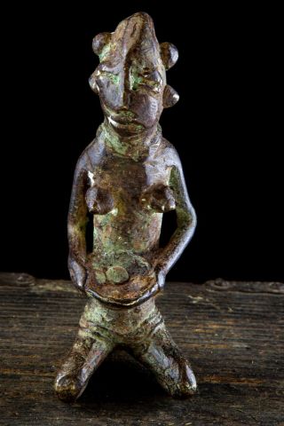 4 Inch Female Bronze Relic From Sao Civilization