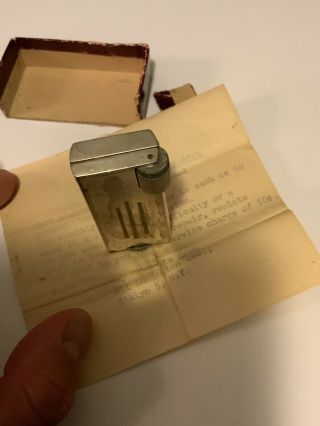 Rare Art Deco Kaylite Brooklyn,  Ny Machine Age Silver Pocket Lighter W Box Paper