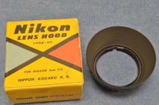 c 1950s RARE RANGEFINDER Nikon Snap - On NKK HOOD for RF NIKKOR 5cm f/2 2