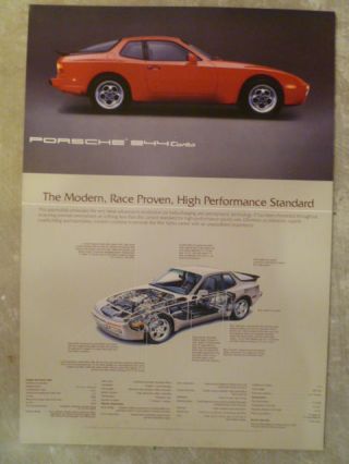 1987 Porsche 944 Turbo Showroom Advertising Sales Poster Rare Awesome L@@k