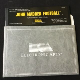 John Madden Football Vintage Rare Apple II 1988 2