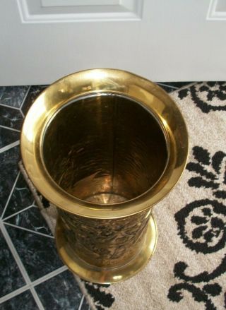 Vintage Figural Brass Cane/ Umbrella Stand - - Made in England 3