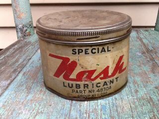 Nash Lubricant Can Early 1900s Gas And Oil Advertising Sign Rare