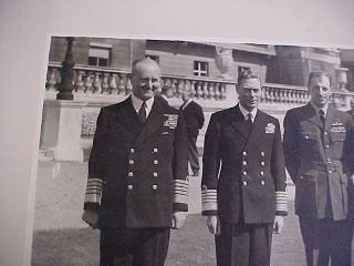 Rare Signed Orig WW2 Real Photo King George VI / Admiral Cunningham Etc 1945 2