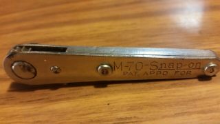 Rare Vintage Flat Midget M - 70 Ratchet Wrench 9/32 Snap - On Hard To Find