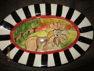 Rare Byrd Cookie Co Lion Platter Handpainted By Sheila Herrman