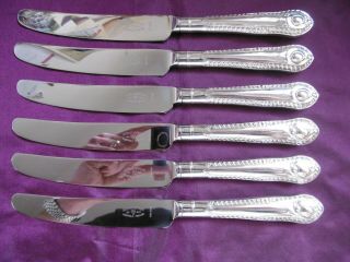 Lovely Set Of 6 George Butler Silver Plated Epns Gadroon Pattern Dessert Knives