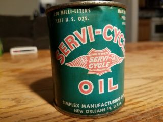 1930s Vintage Simplex Servi Cycle Orleans Oil Can Old Rare Motorcycle Sign