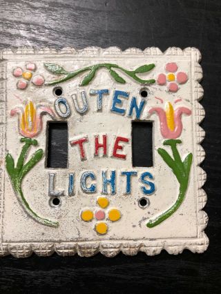 J61 Vintage Outen The Lights Light Switch Cover Plate Metal Die Cast