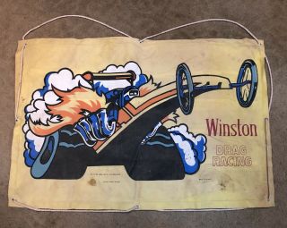 Vintage Rare 1970’s Winston Drag Racing Advertising Pool Floatie Banger Sign