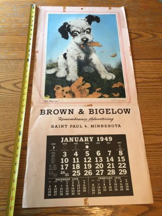 Brown Bigelow 1949 Calendar Art Salesmans Sample I’ll Show You Antique 33x16 C