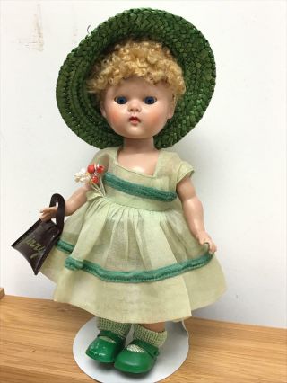 Vintage Vogue Painted Lash Ginny Doll With Caracul Wig & Tagged Outfit