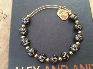 Rare Alex And Ani Assorted Floral Pansy Vintage Beaded Singles Bangle Bracelet