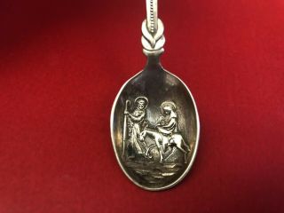 Vintage Christmas 1983 Sterling Silver Souvenir Spoon - Mary Joseph Jesus Donkey