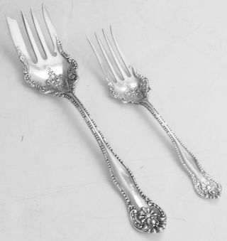 Vintage York Silverplate Serving Forks 2 Sizes Wm.  Rogers International