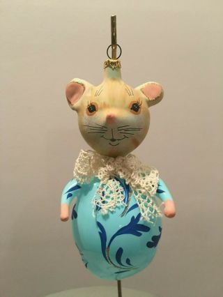 Laved Mouse Really Cute Italian Glass Ornament Made In Italy Rare