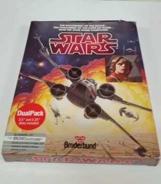 (very Rare) Star Wars (video Game) For Tandy/ibm (1987) (5.  25 Floppy & Box Only)