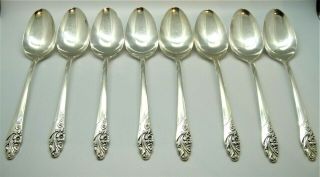Oneida Community Evening Star Silverplate Place/oval Soup Spoons - Set Of 8
