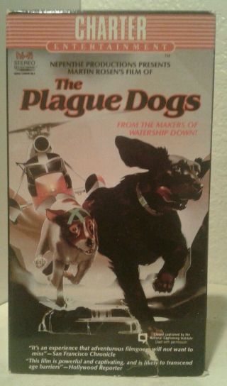 The Plague Dogs 1982 Rare Vhs Oop Htf Animated Charter Home Video