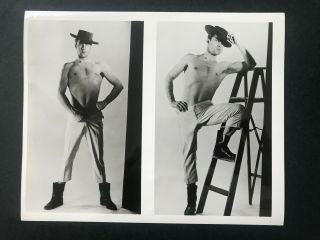 Vintage Male Nude 2 Photos Untrimmed Per Page Circa 1950 