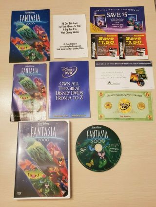 Disney Fantasia 2000 Dvd Rare Complete With All Inserts & Movie Rewards