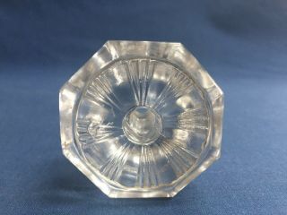 Antique Glass Octagon Drawer Pull Knob 2 " Diameter