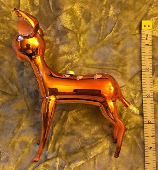 Laved BAMBI DEER Italian Glass Ornament Made in Italy Rare 3