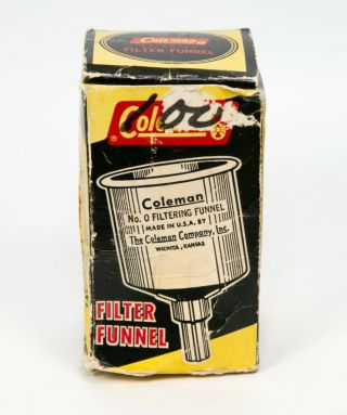 Vintage Coleman No.  0 Aluminum Filtering Funnel Lantern Stove Camping