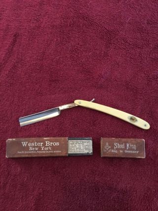 Antique Straight Razor.  Othello Model By Steel King From Germany.
