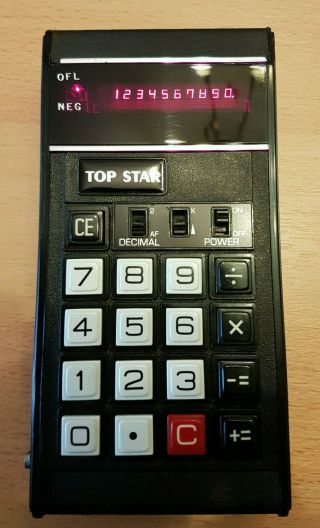 Top Star K - 10ls Vintage Calculator From 70s,  Made In Japan W Case - Rare