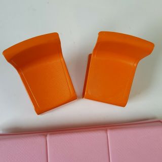 Vintage 1973 Mattel Barbie Townhouse Furniture Light Pink BED and Orange chairs 3