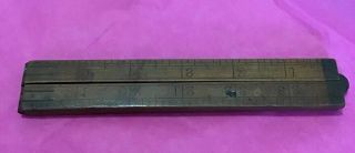 Vintage Upson Nut Co.  24 " Wooden Folding Ruler Antique Wood