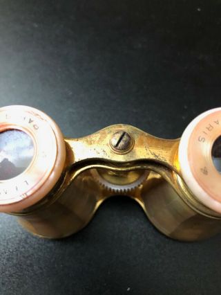 Antique Mother of Pearl French Opera Glasses/Binoculars with case 3