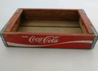 Antique Vintage Coca Cola Bottle Crate Red Wooden Case Box From Bronson Fl