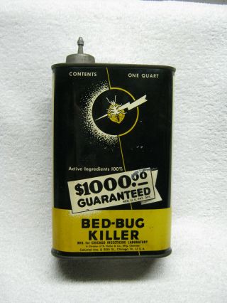 Antique 1938 Heller Bed Bug Pest Control Tin Chicago Illinois