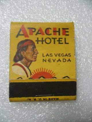 Las Vegas Rare Early Apache Hotel Casino Club Lounge Bar Restaurant Matchbook