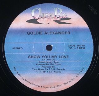 Goldie Alexander ‎– Show You My Love 12 " Rare Funk Boogie Chaz Ro 