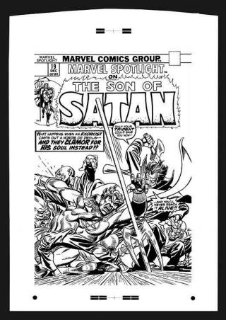 Gil Kane Marvel Spotlight 19 Rare Large Production Art Cover