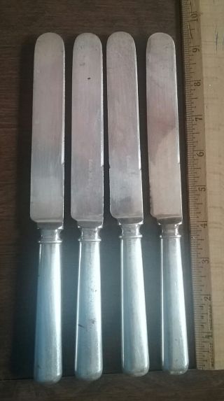 Towle Mfg Co Silver Hollow Handled Dinner Knife Set Of Four.  No Monograms.