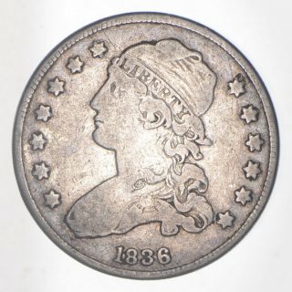 Rare - 1836 Bust Quarter - Great Detail - United States Type Coin 061