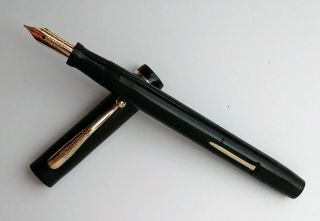 1930s Sheaffer 3 - 25 Standard Flat Top Black Celluloid Fountain Pen - Rare Pen