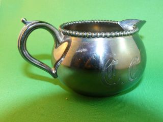 Knickerbocker Silver Co.  Silver - Plated Creamer Initials Cc Engraved