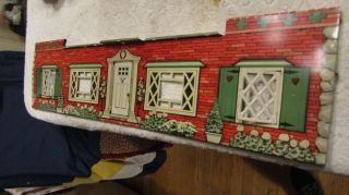 Vintage T Cohn Tin Metal Litho Doll House 28.  5 " X 7.  5 " Front Wall Doors Windows