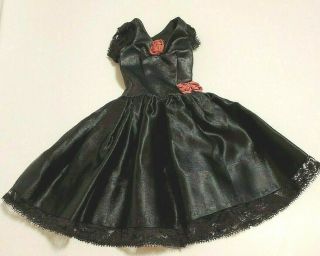 Vintage Black Dress Gown W/ Roses & Lace Fits Cissy Miss Revlon & Others