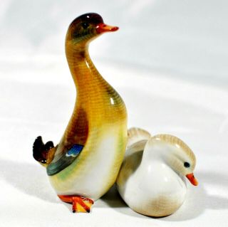 Rare Vintage Herend Hungary " Ducks " Porcelain Figurine