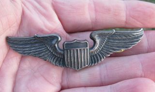 Rare,  Sterling Silver Pilot Wing,  Heavyweight,  Classic Badge,  3 ",