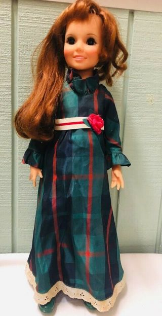 Ideal 1972 Look Around Crissy Baby Doll Plaid Red Grow Hair Fashion Chrissy